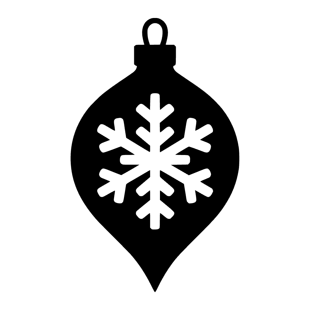 Adorno de copo de nieve en forma de lágrima — archivo SVG