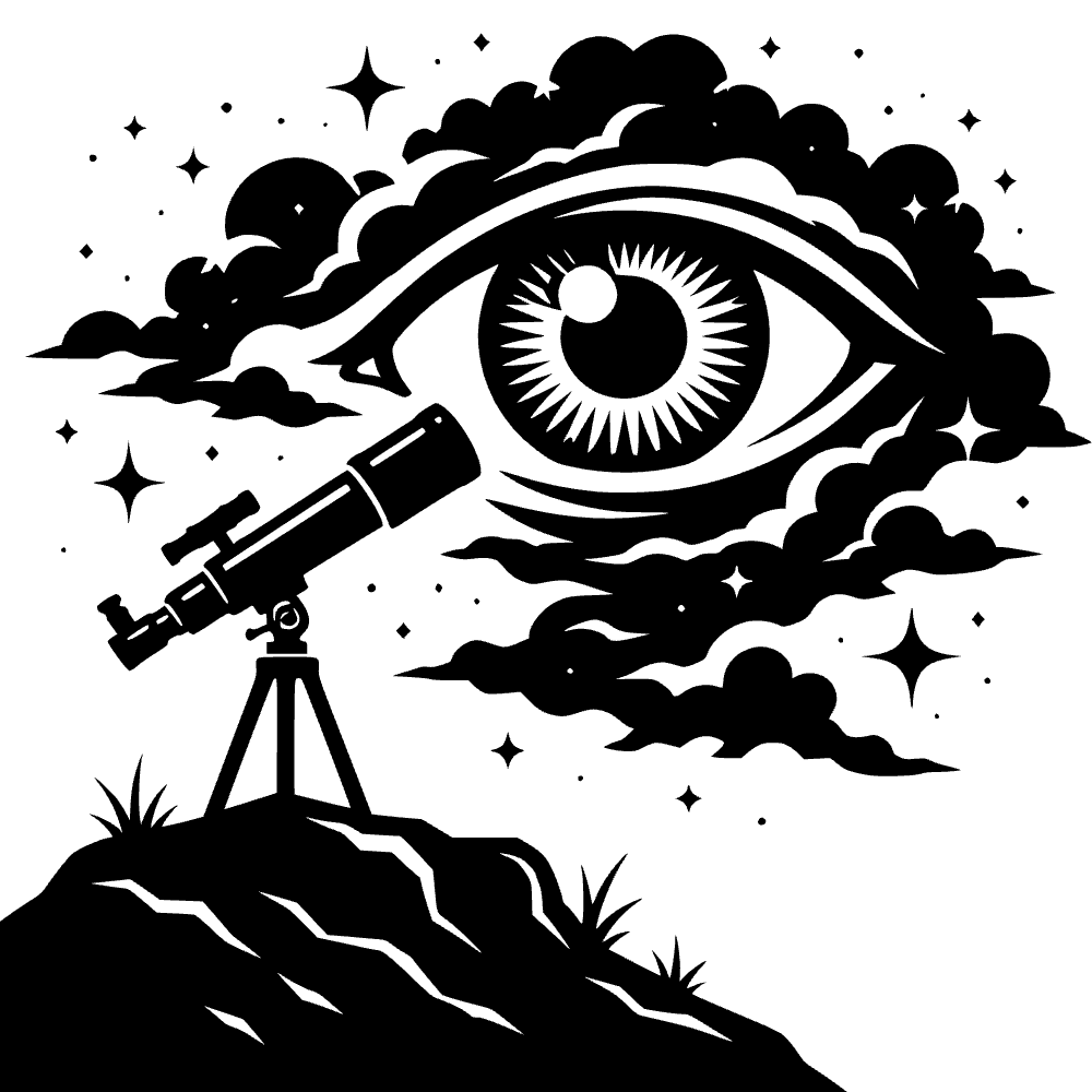Telescope Looking At Giant SVG cut file preview