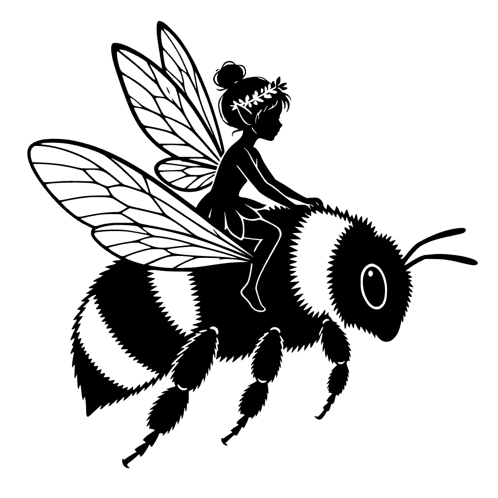 Tiny Fairy Riding Bee SVG cut file preview