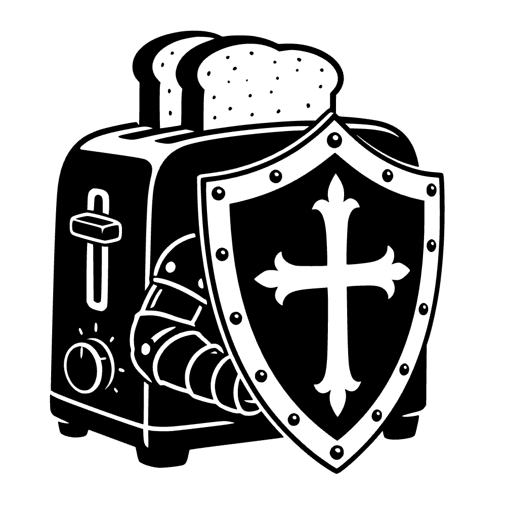 Tostadora equipada con icono medieval pesado — archivo SVG