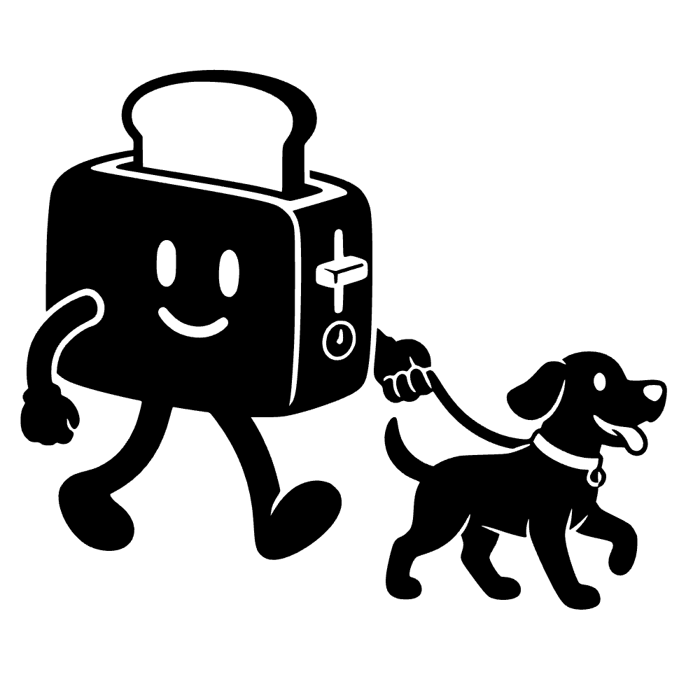 Tostadora paseando perro — archivo SVG