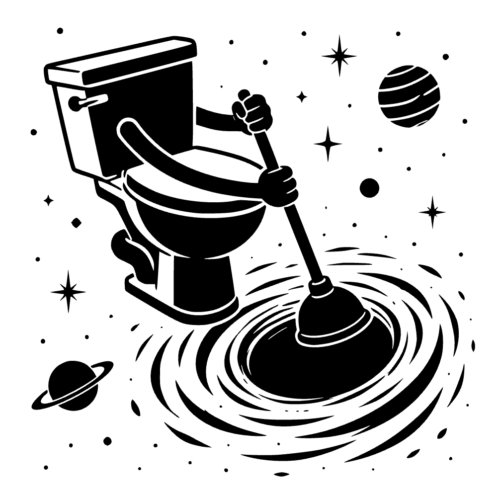 Icono de inodoro desatascando — archivo SVG