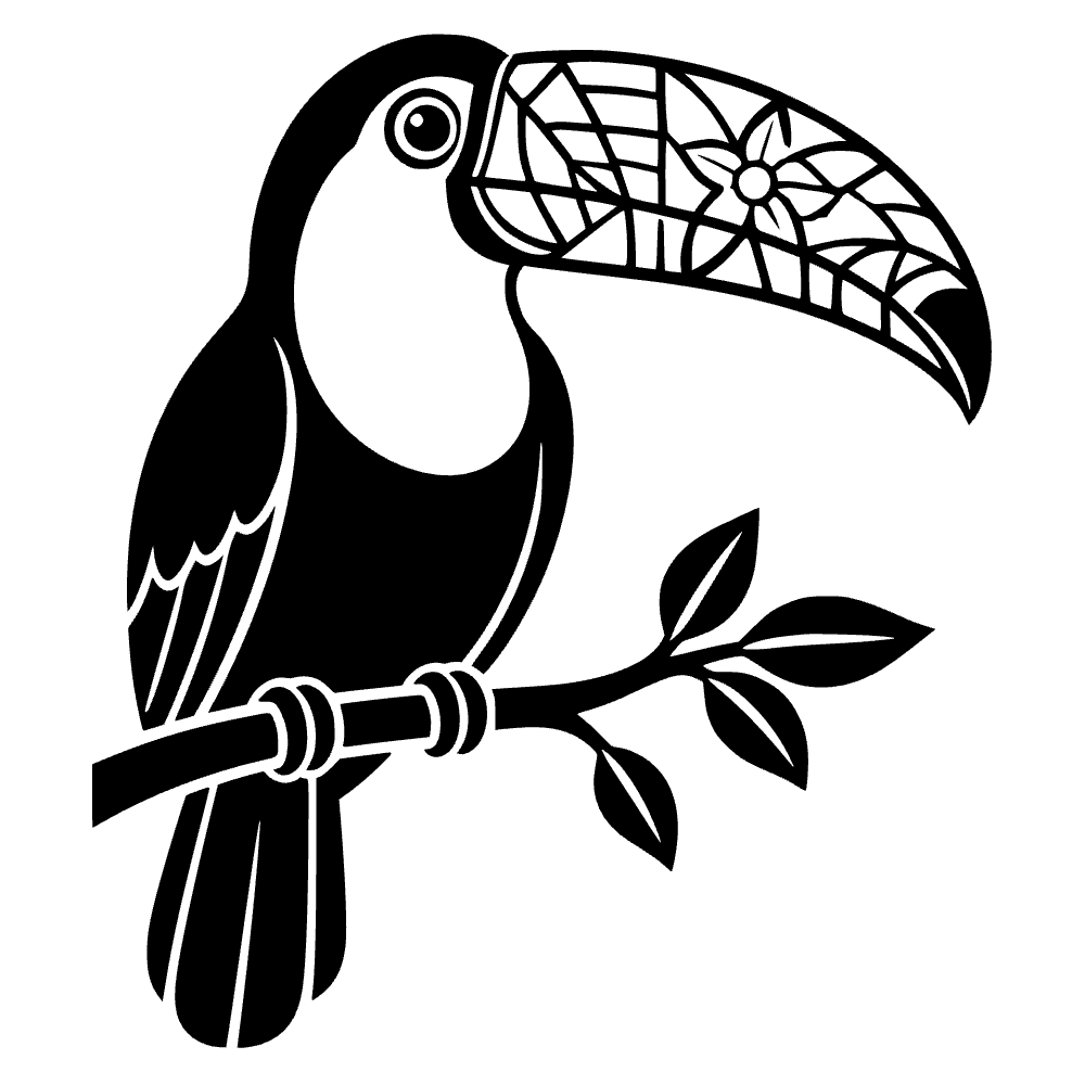 Toucan Stained Glass SVG cut file preview