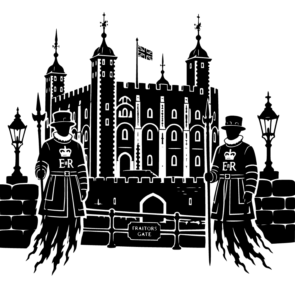 Torre de Londres custodiada — archivo SVG