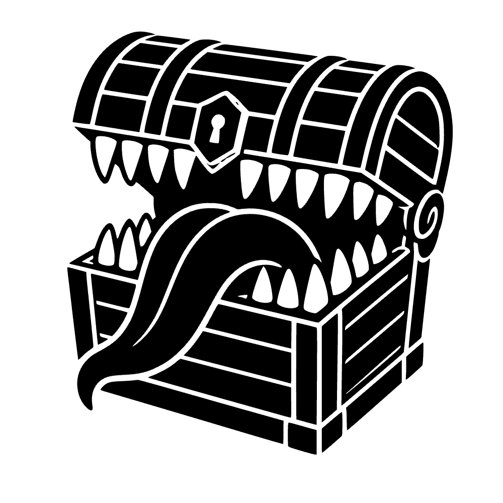 Icono de cofre del tesoro y dientes — archivo SVG