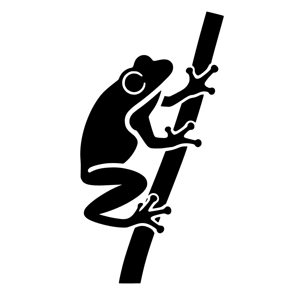 Rana arborícola aferrándose a un tallo — archivo SVG