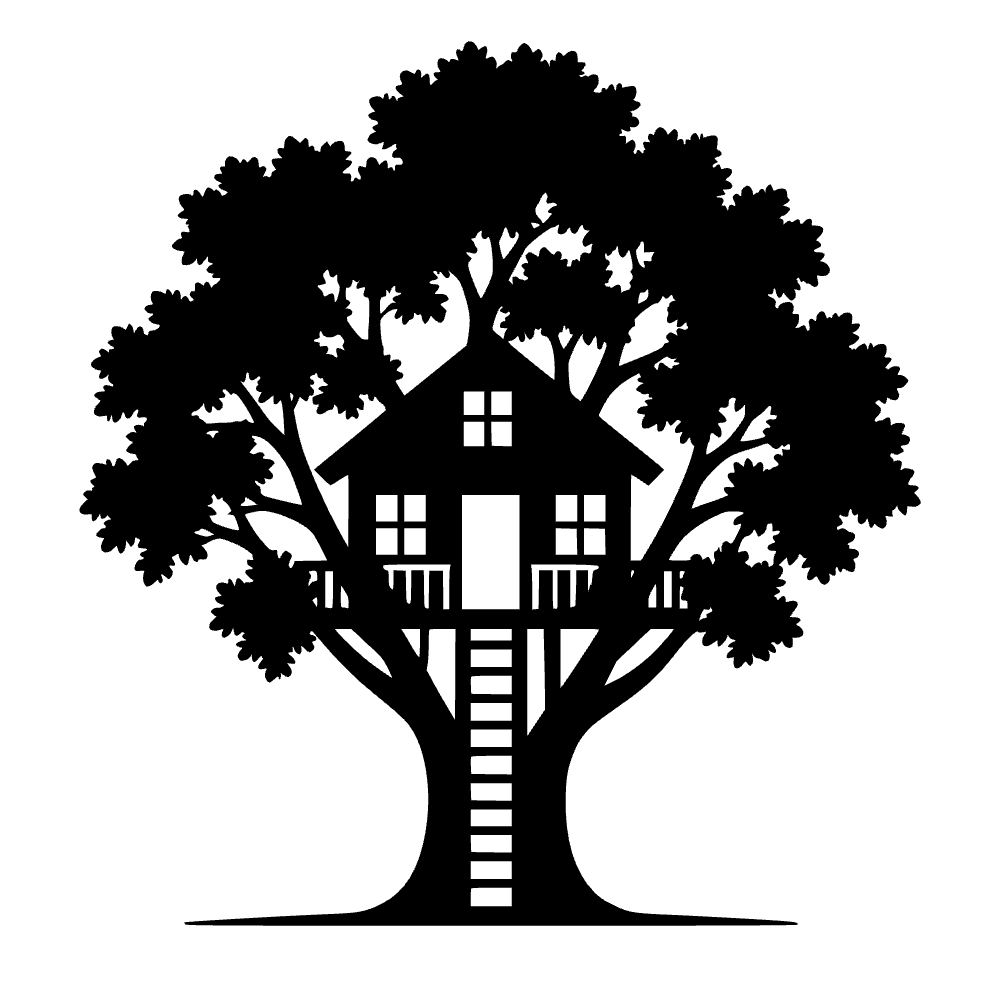 Ícono de casa en el árbol de roble — archivo SVG