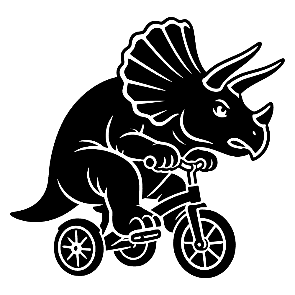 Triceratops montando un triciclo — archivo SVG