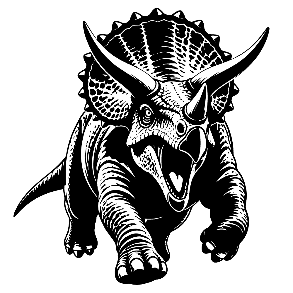 Triceratops rugiendo — archivo SVG