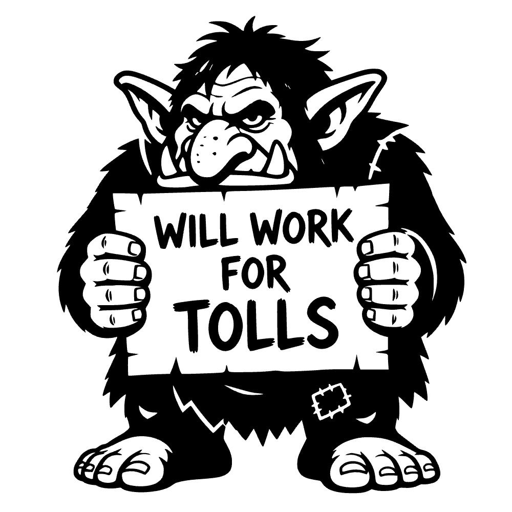 Troll Holding Sign SVG cut file