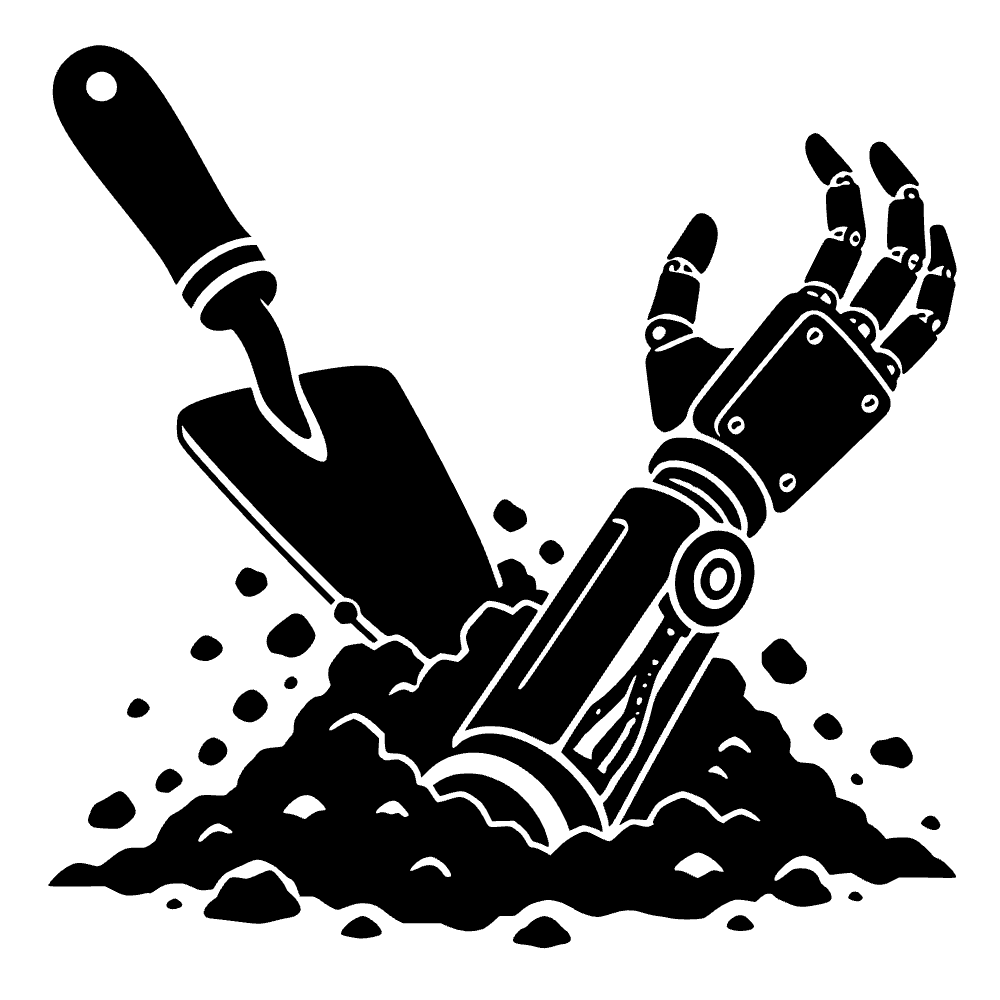 Trowel Digging Robotic Arm SVG cut file preview