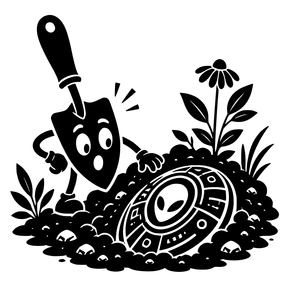 Pala descubriendo un alienígena — archivo SVG