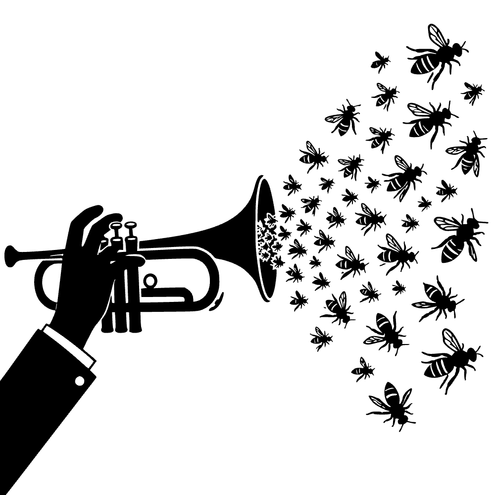 Trumpet Blowing Out Swarm Icon SVG SVG cut file preview