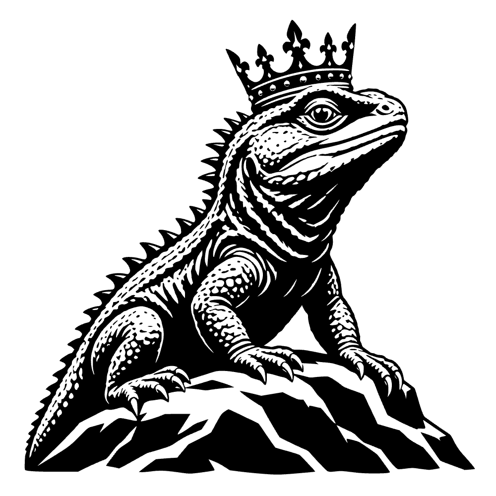 Lagarto tuatara con corona — archivo SVG