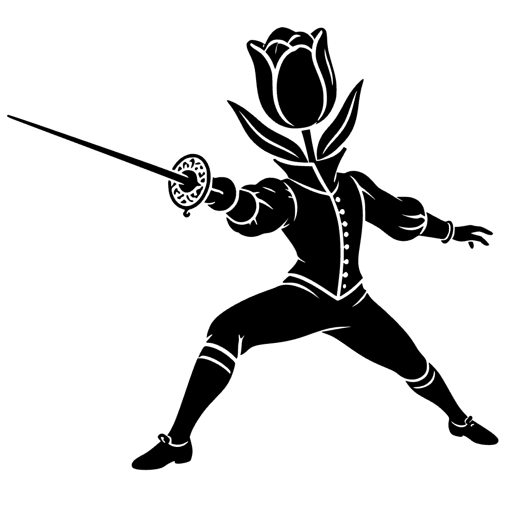 Tulipán esgrimiendo rapier afilado — archivo SVG