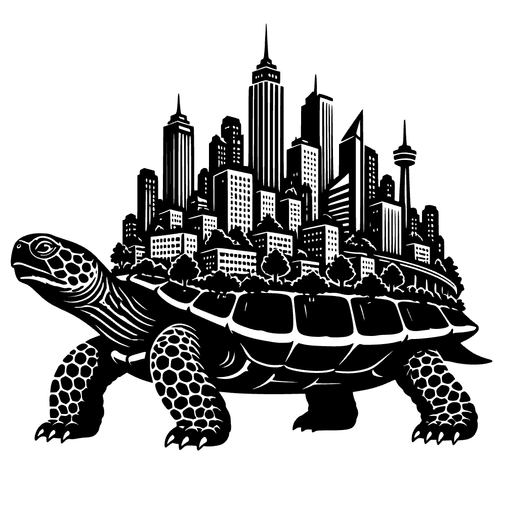 Turtle Carrying City Icon SVG SVG cut file preview