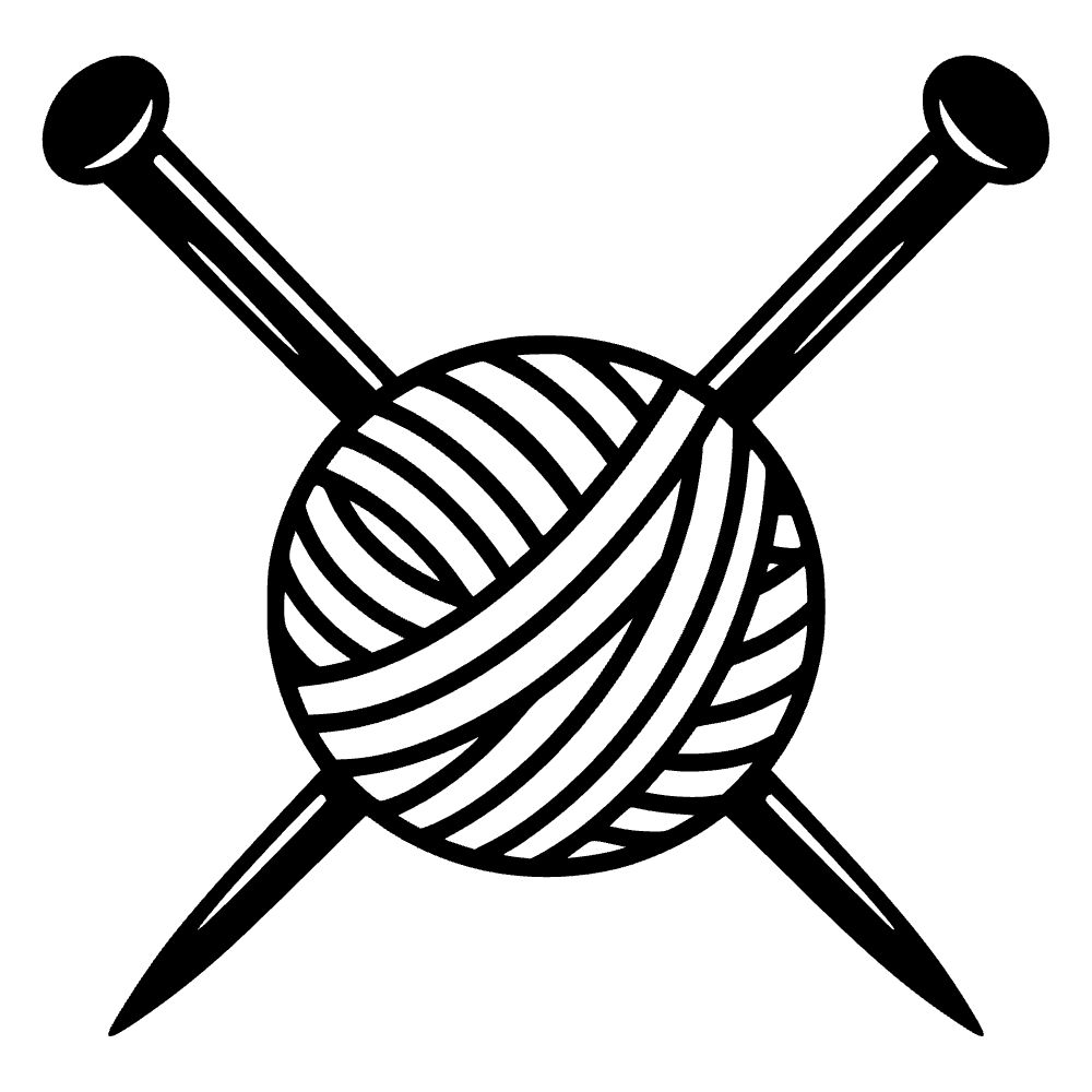 Two Knitting Needles Silhouette SVG cut file preview