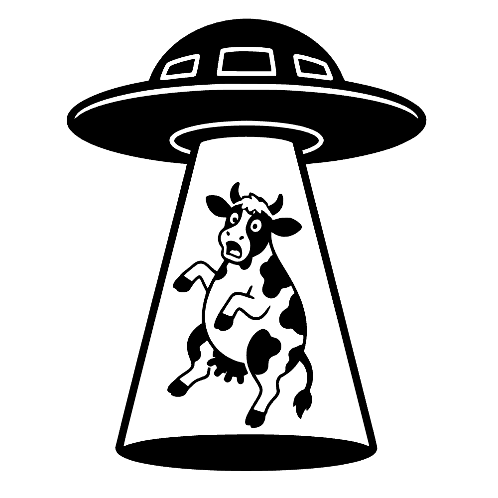 OVNI abduciendo una vaca — archivo SVG