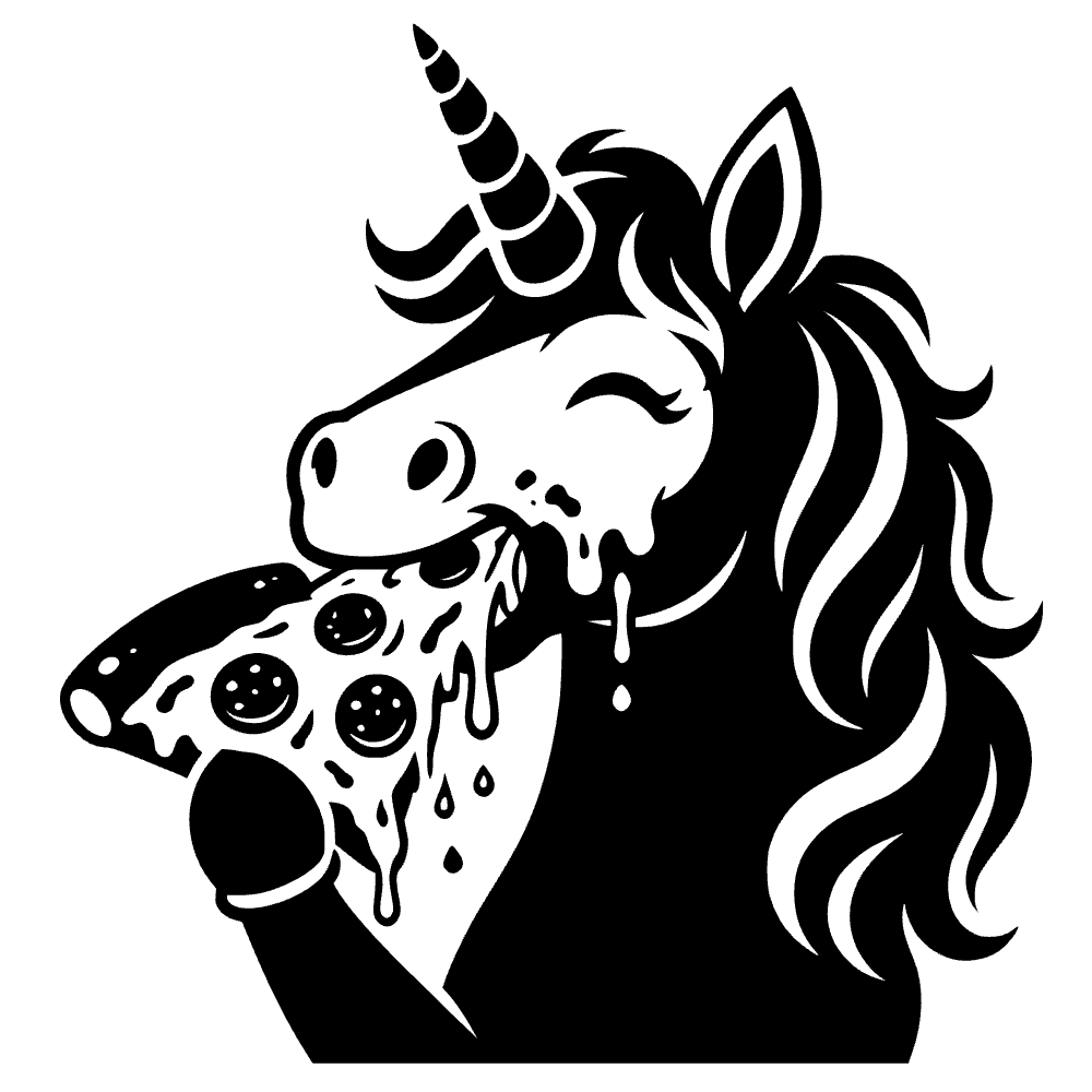 Unicornio comiendo pizza — archivo SVG