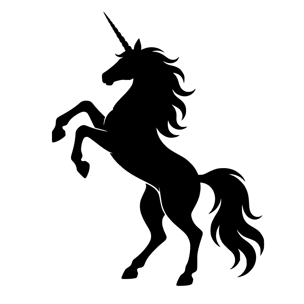 Unicorn Rearing Tall Spiral SVG cut file preview