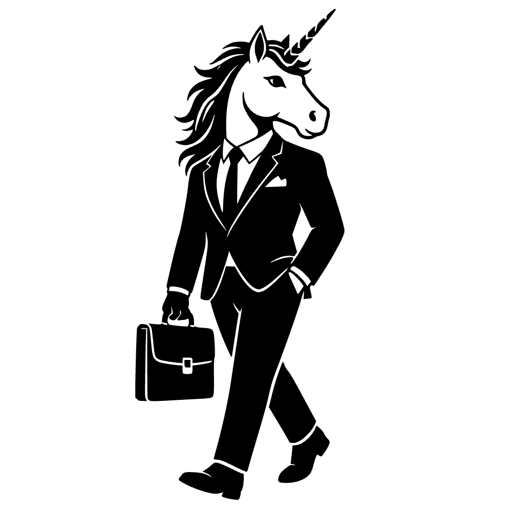 Unicorn Wearing Business Suit SVG cut file preview