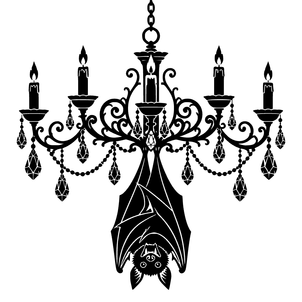 Vampire Bat Chandelier SVG cut file preview