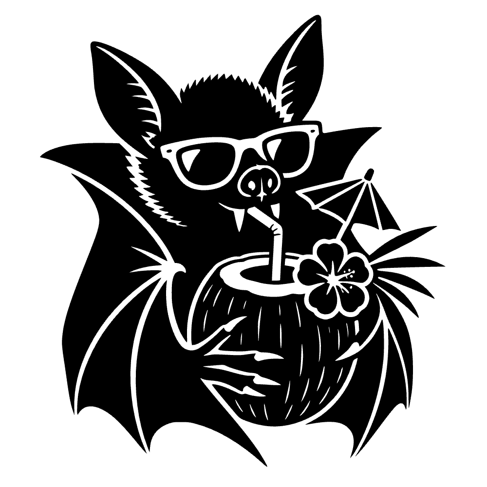 Vampire Bat Drinking SVG cut file preview