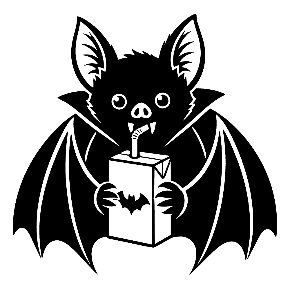 Vampire Bat Sipping SVG cut file preview