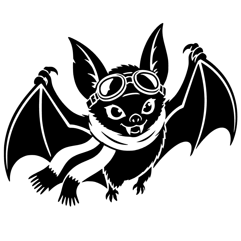 Vampire Bat Wearing Pilot Icon SVG SVG cut file preview