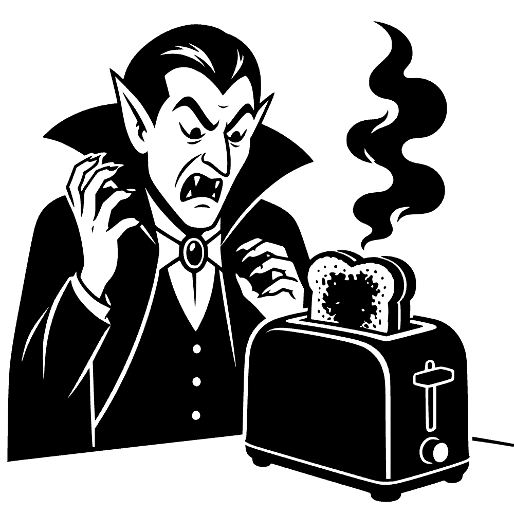 Vampiro quemando tostadas — archivo SVG