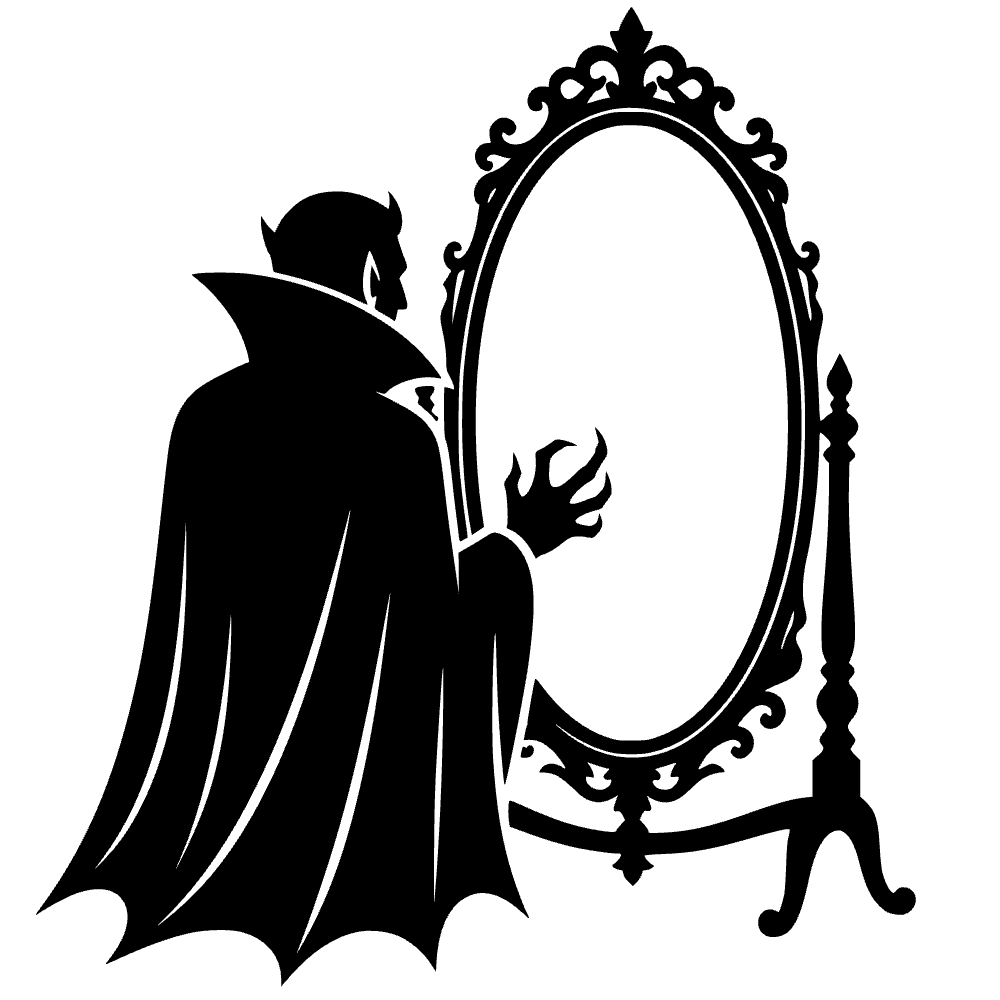 Vampiro revisando su reflejo — archivo SVG