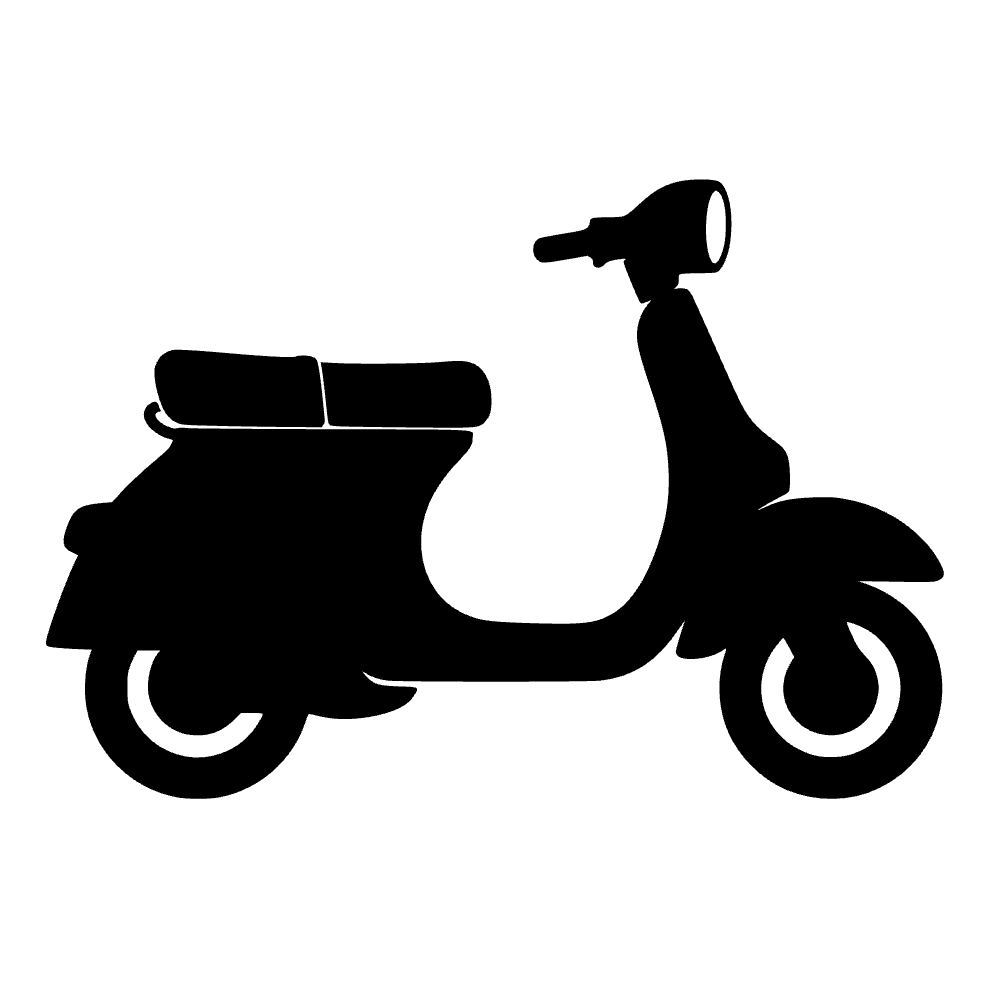 Vespa Scooter Silhouette SVG cut file preview