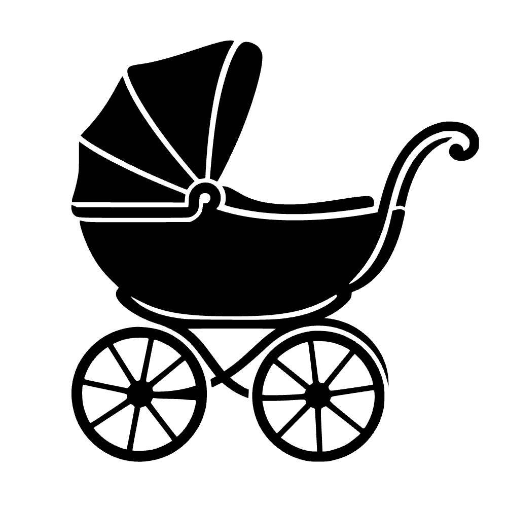 Carrito de bebé vintage — archivo SVG