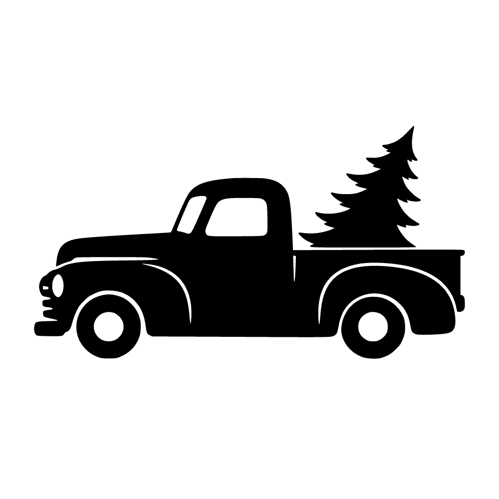 Vintage Pickup Truck Silhouette SVG cut file preview