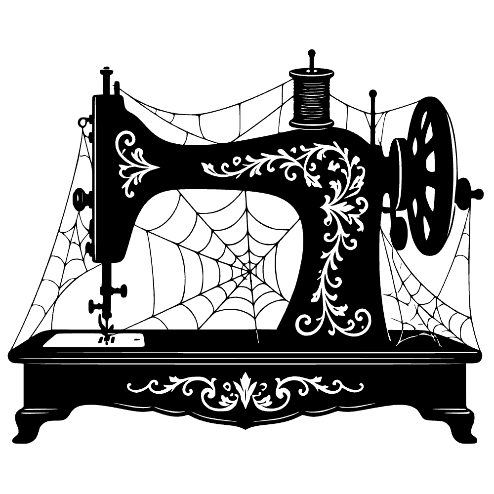 Vintage Sewing Machine Silhouette SVG cut file preview