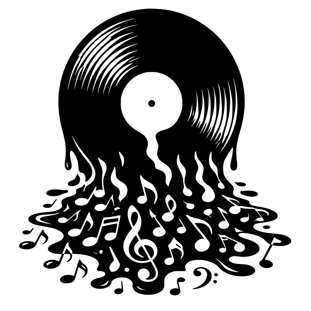 Vinyl Record Melting SVG cut file preview