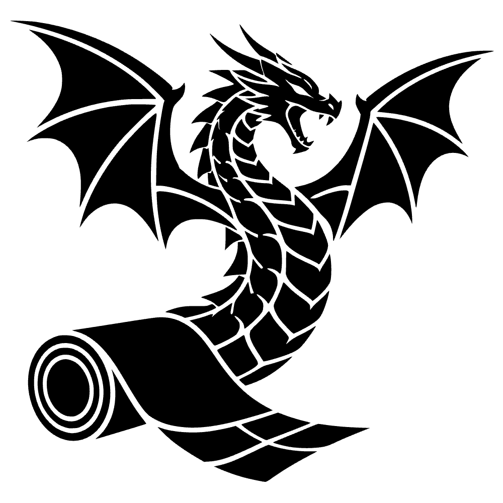 Dragón en rollo de vinilo — archivo SVG