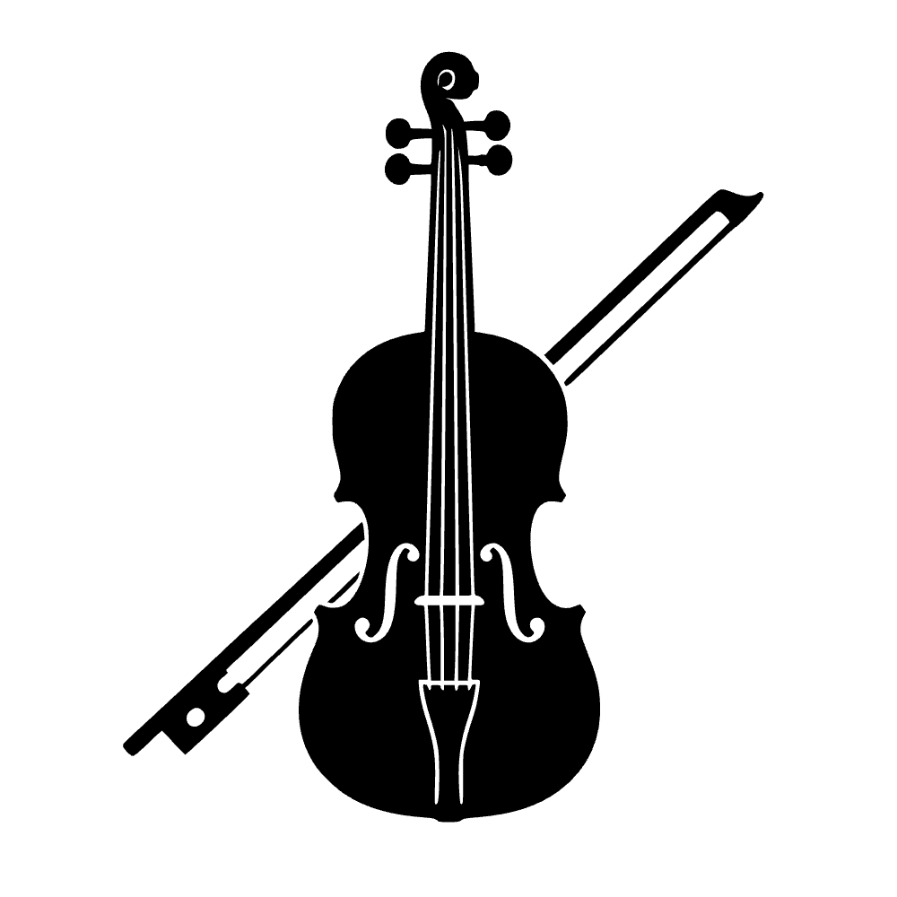 Violin Bow Curved Body Icon SVG cut file preview