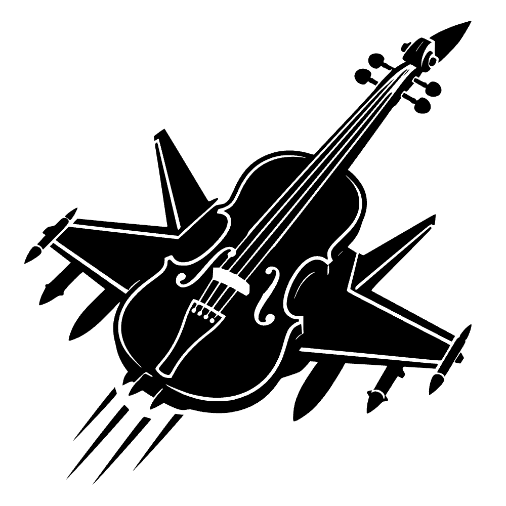 Violín volando como caza — archivo SVG