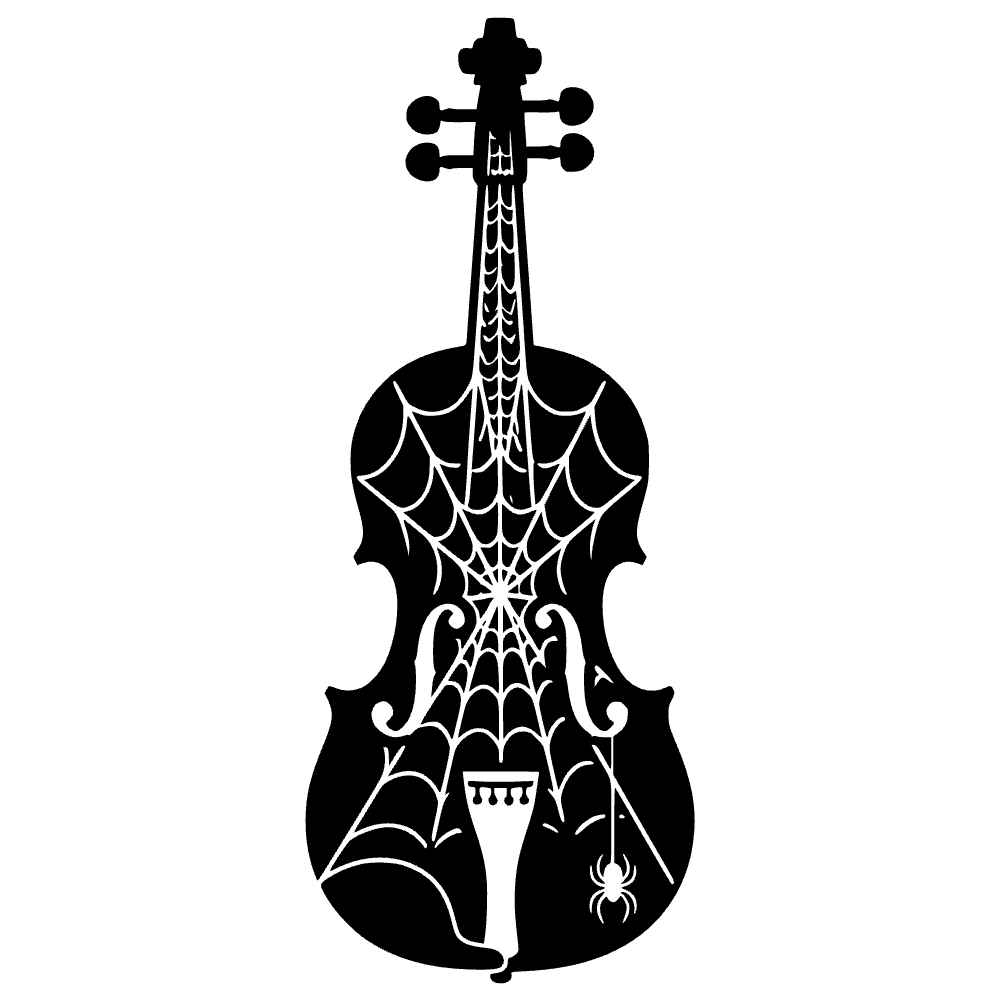 Violin Spider Webs Silhouette SVG SVG cut file preview
