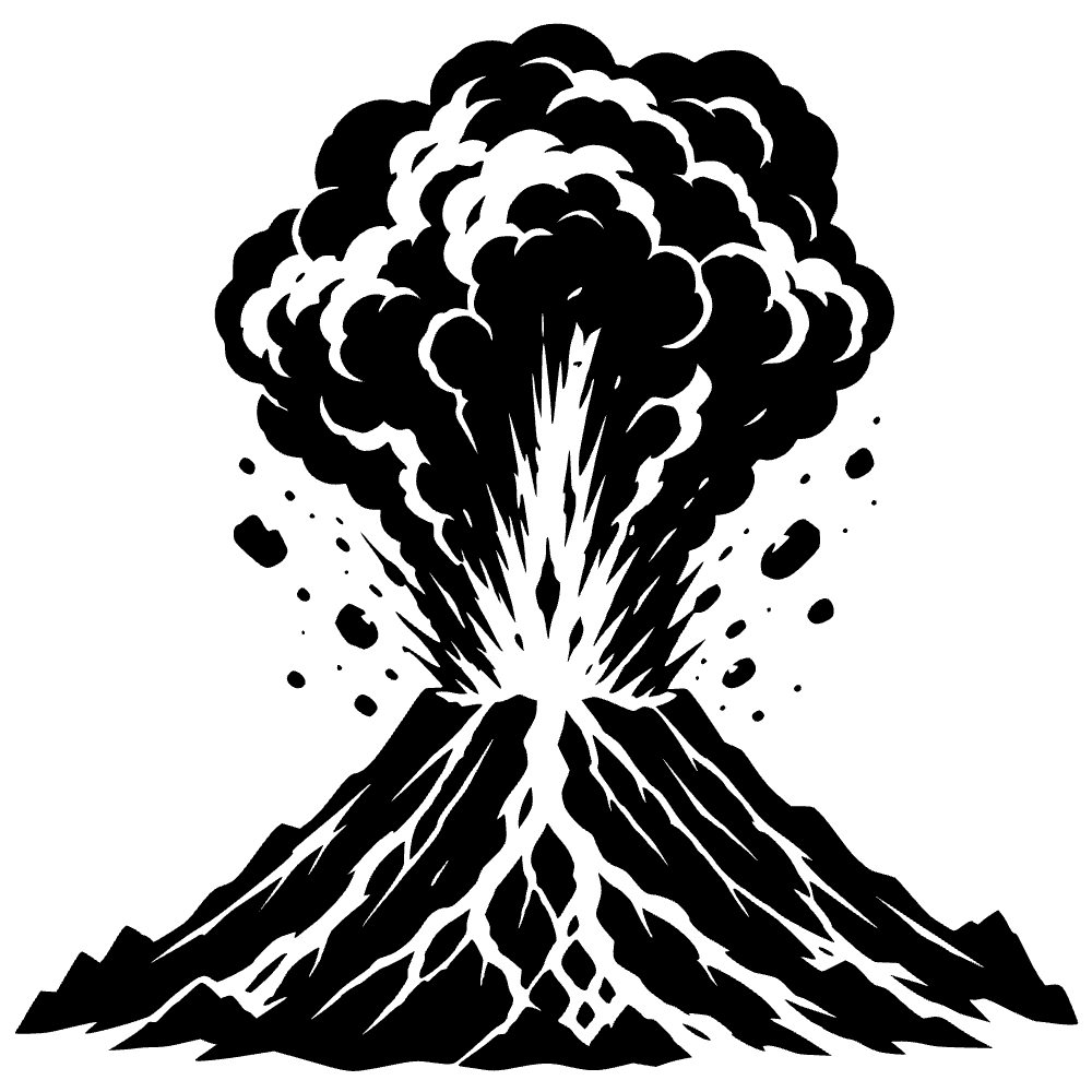 Volcán en erupción — archivo SVG