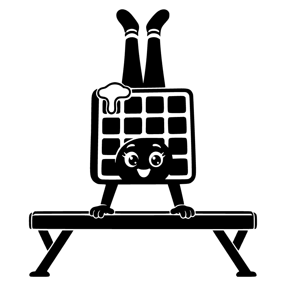 Icono de waffle en parada de manos — archivo SVG