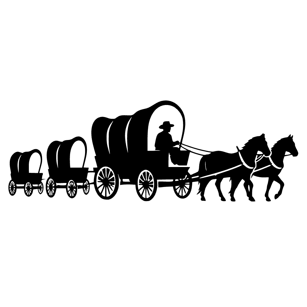 Tren de carretas cruzando — archivo SVG