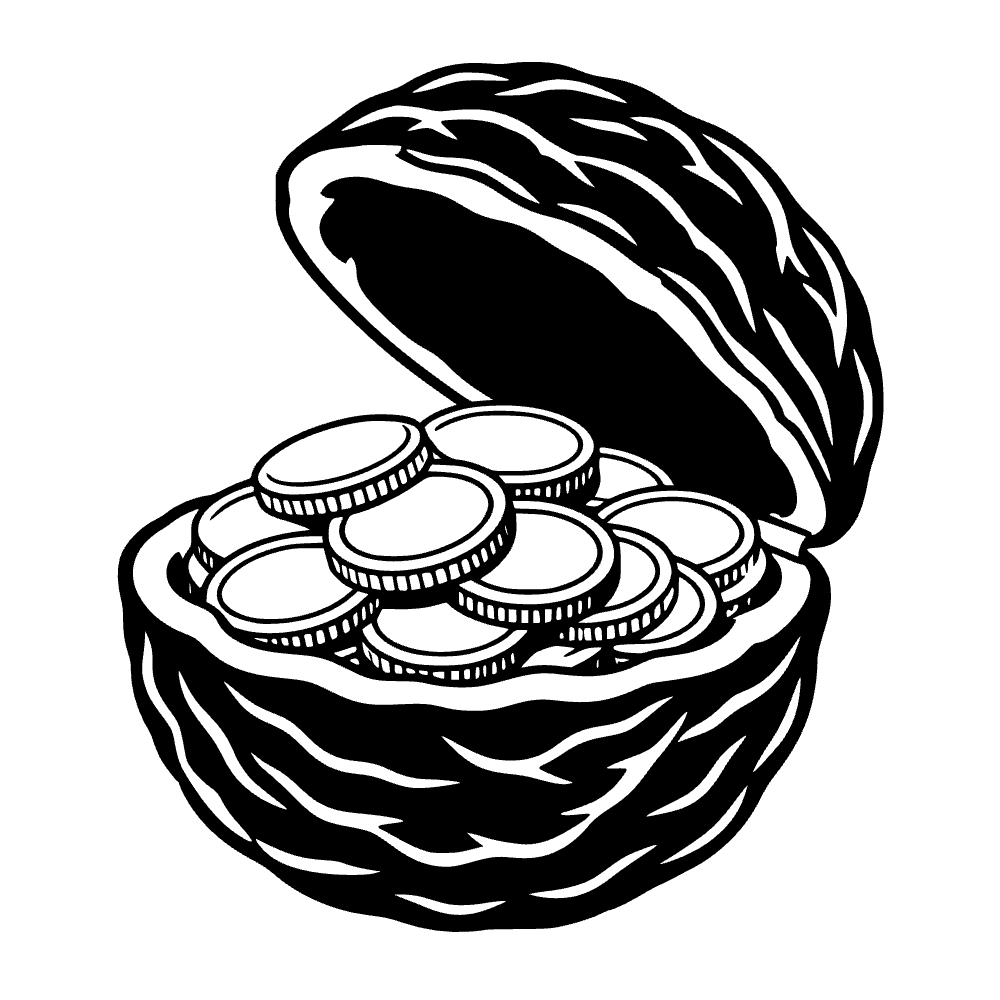 Cáscara de nuez abierta — archivo SVG