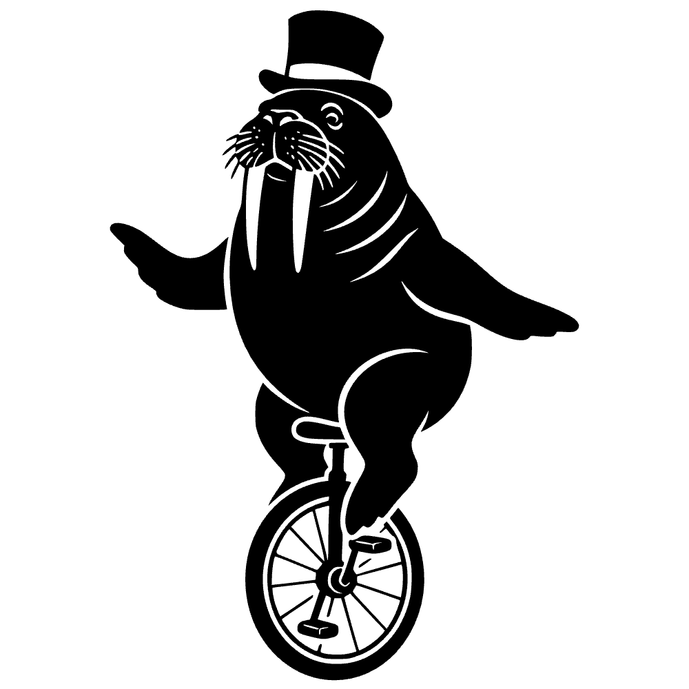 Morsa con sombrero de copa — archivo SVG