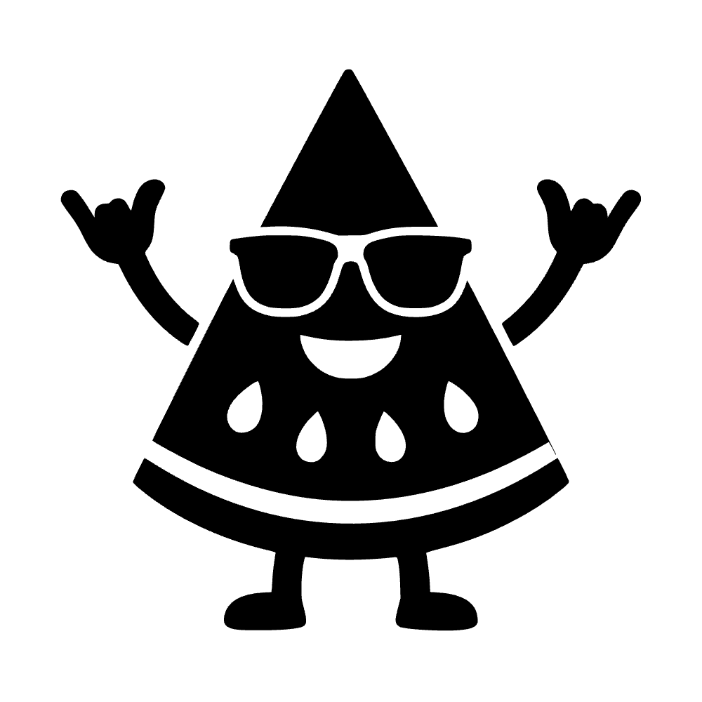 Watermelon Slice Character SVG cut file preview
