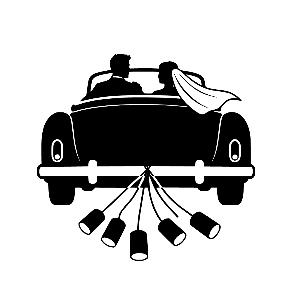 Coche de escapada de boda — archivo SVG