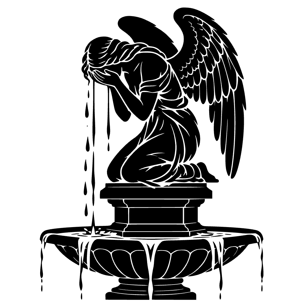 Estatua de ángel llorón — archivo SVG