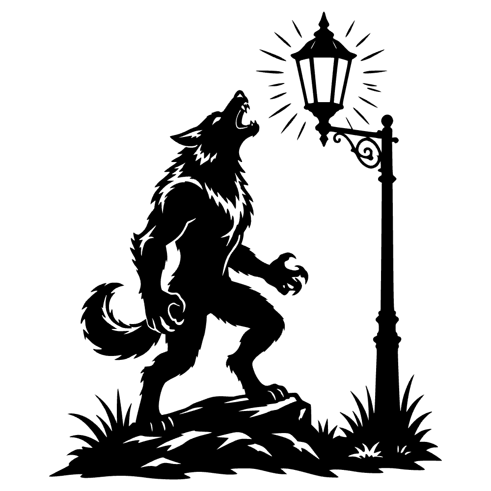 Werewolf Howling Silhouette SVG SVG cut file preview