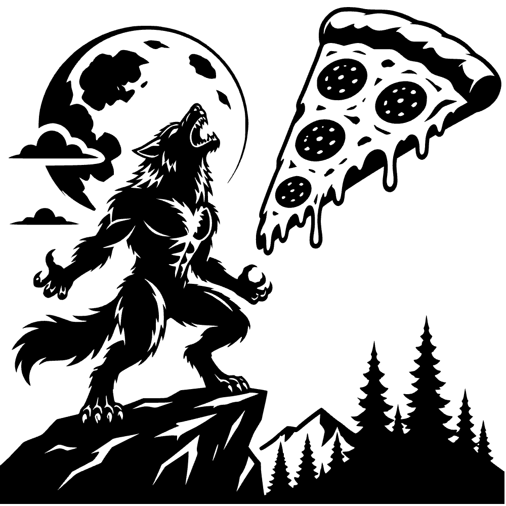 Werewolf Howling Silhouette SVG cut file preview